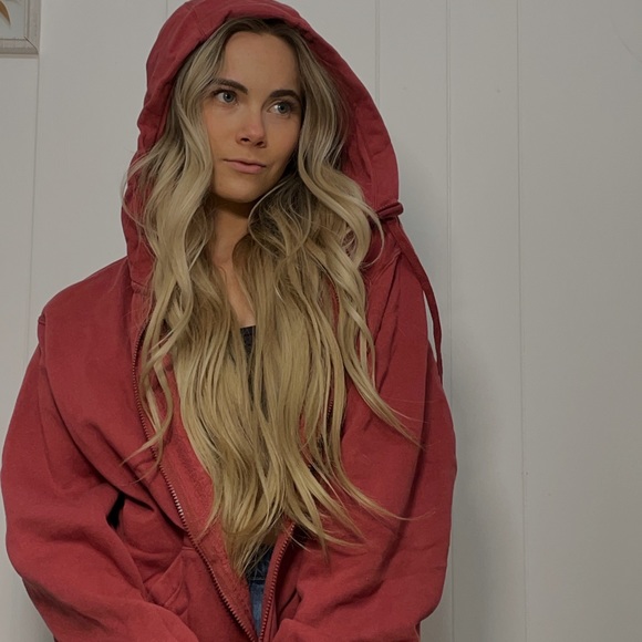 Nike | Old School Faded Maroon Zip Up Hoodie -  BROKEN ZIPPER - Picture 3 of 6